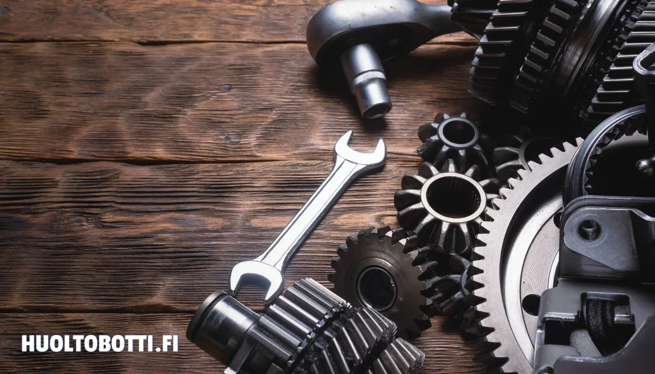 Autonosat ja -tarvikkeet esillä helsinkiläisessä autokorjaamossa.