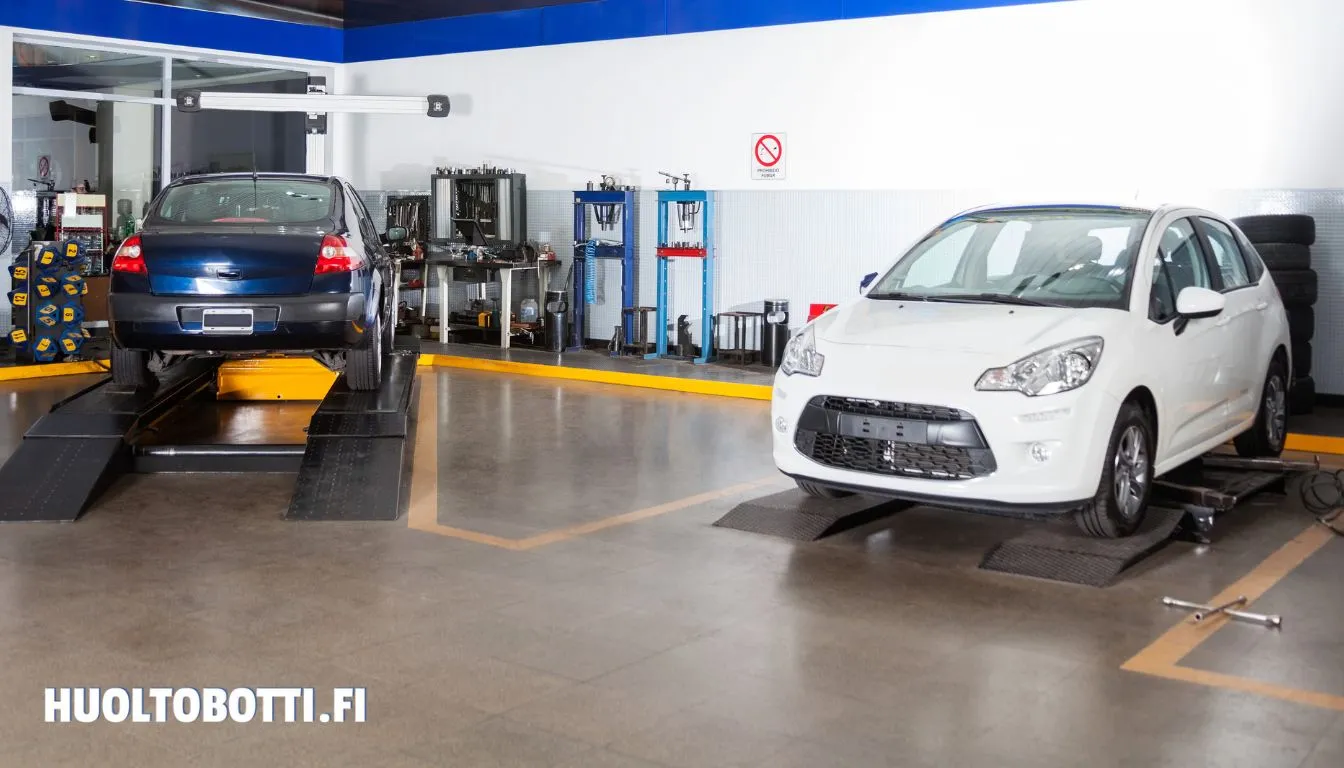 Autoja huollettavana Helsingin autokorjaamossa
