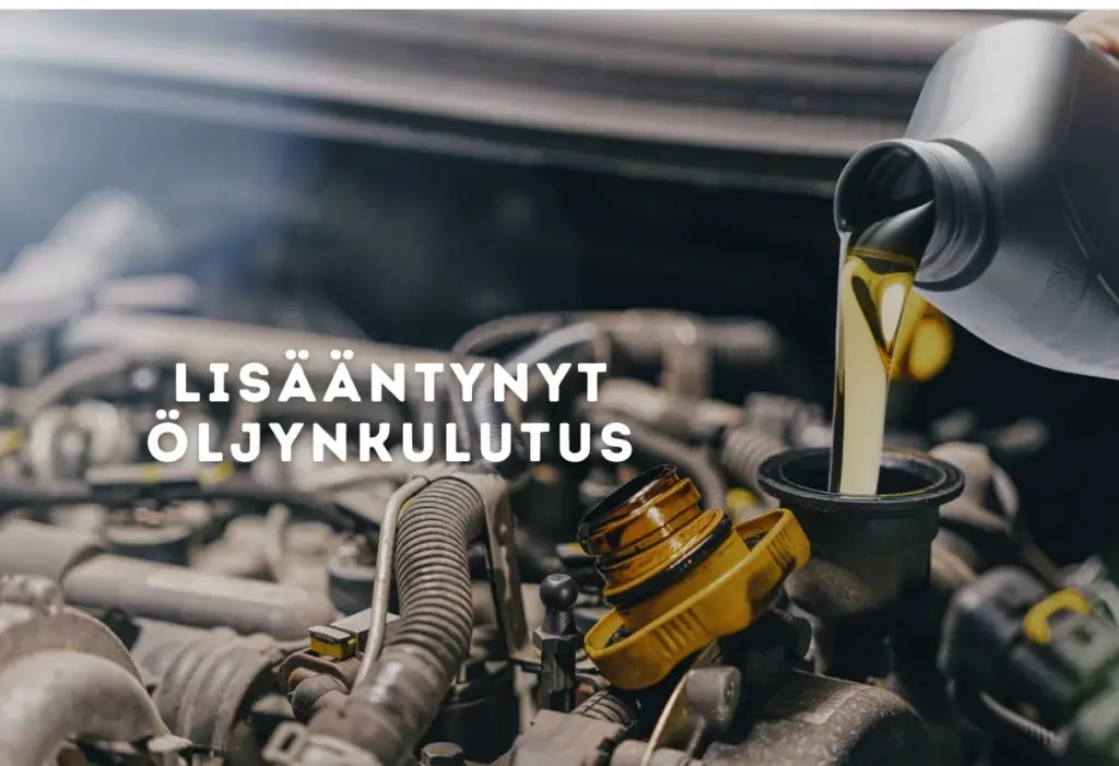 Lisääntynyt öljynkulutus voi olla merkki siitä, että kannentiiviste on mennyt.